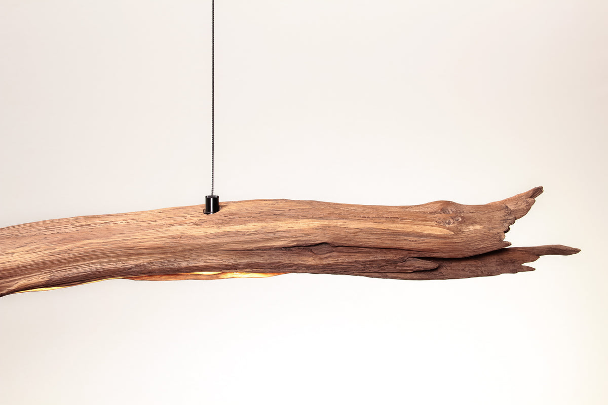 Dining table lamp - handmade unique piece - 178cm oak branch