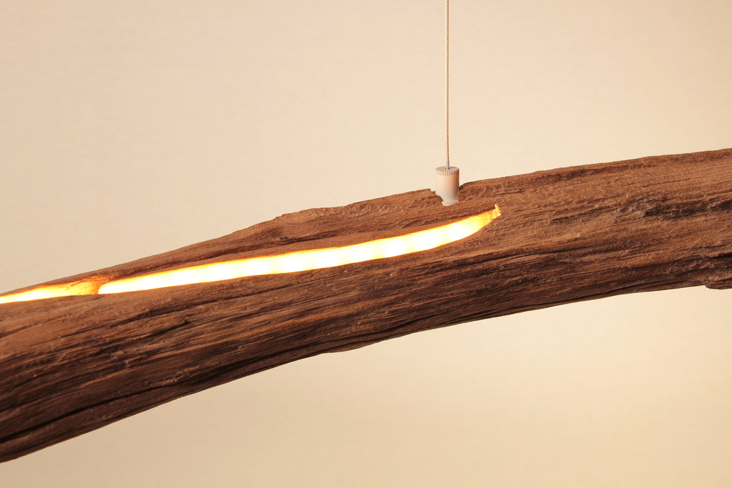 Lampe de table à manger - fait main pièce unique - 152cm branche de chêne