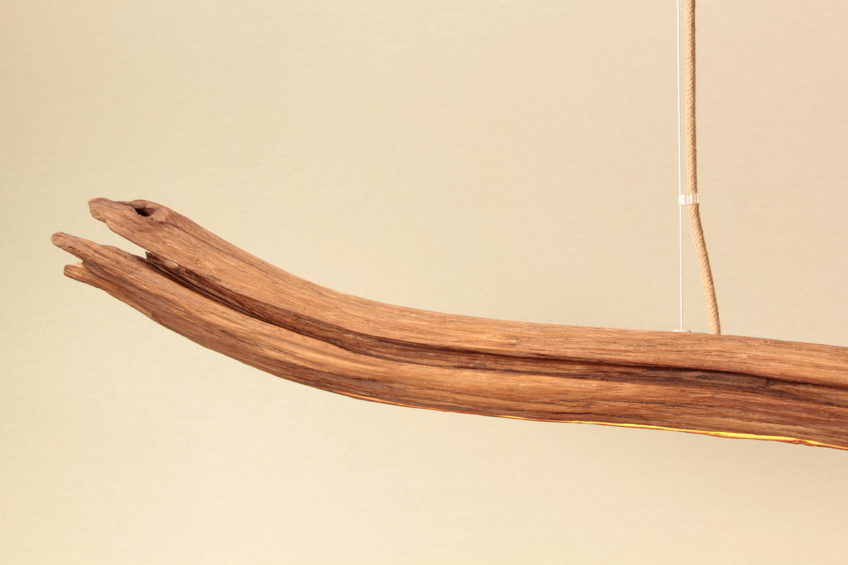 Esstischleuchte - handgefertigtes Unikat - 229cm Eichenast