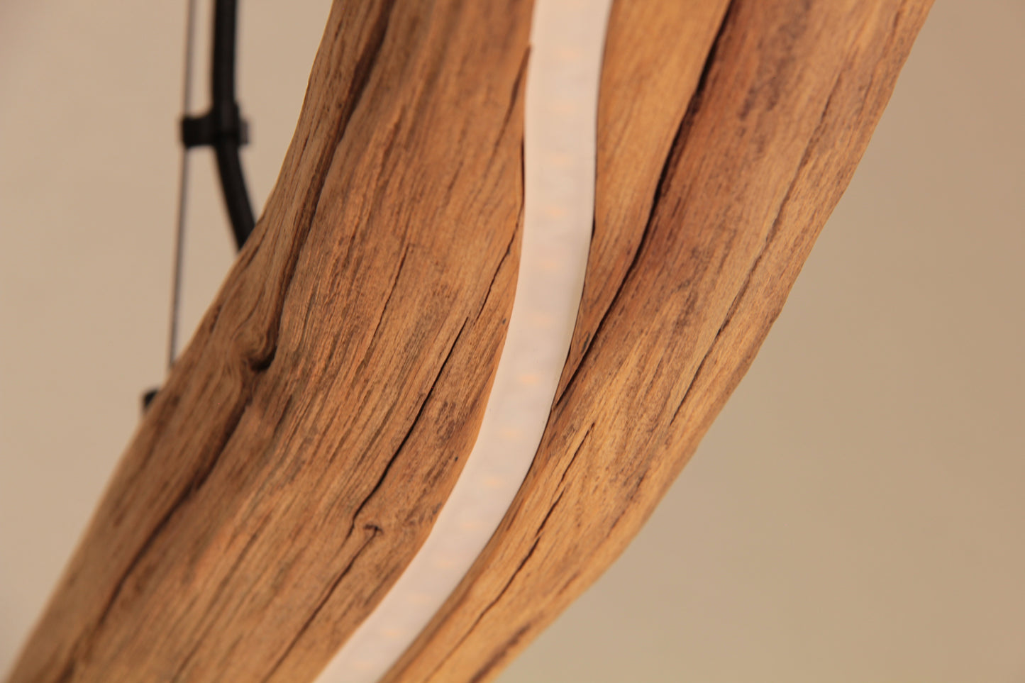 Eettafel lamp - handgemaakt uniek stuk - 155cm eiken tak