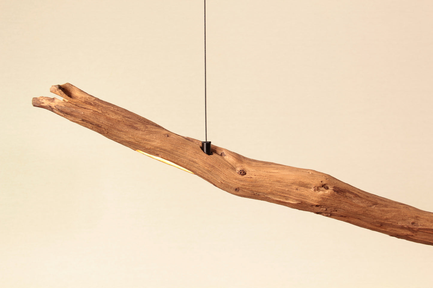 Lámpara de mesa de comedor - pieza única hecha a mano - rama de roble 184cm