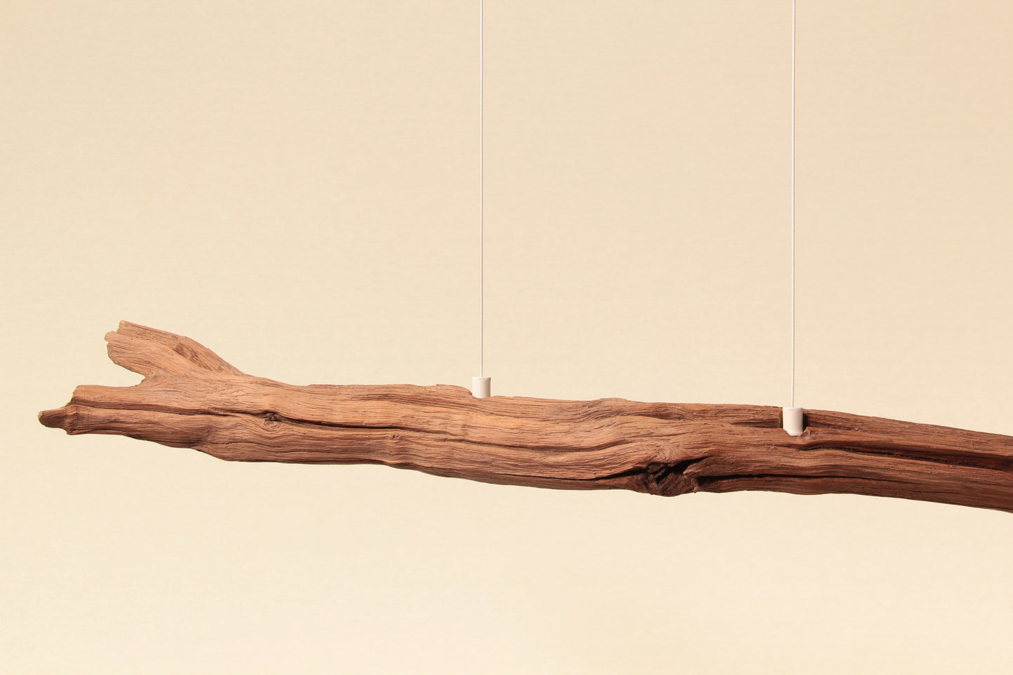 Lampada da tavolo da pranzo - pezzo unico fatto a mano - ramo di quercia di 158 cm