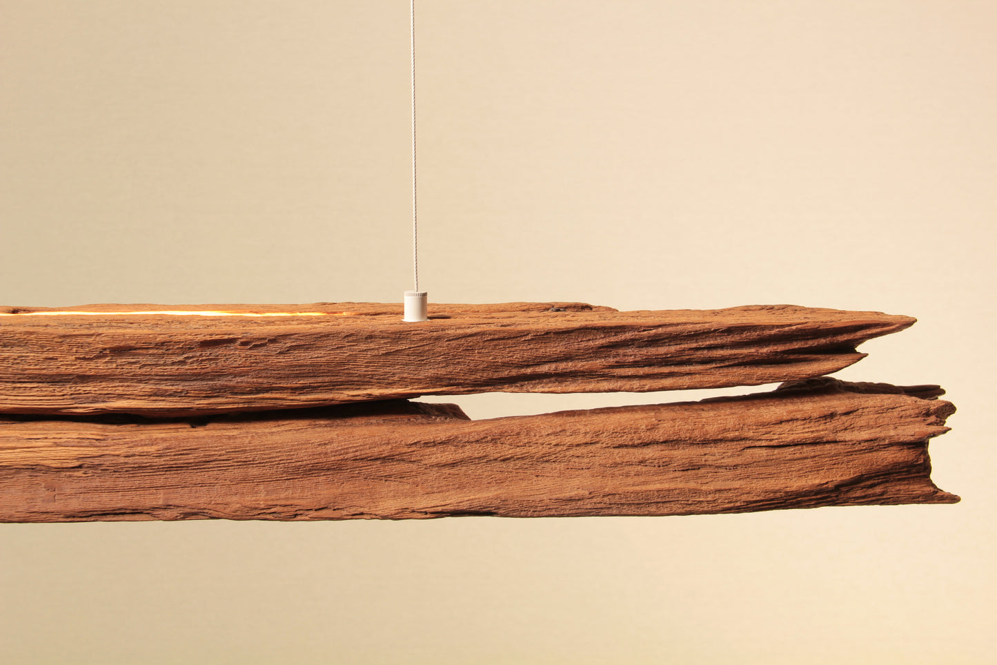 Dining table lamp - handmade unique piece - 128cm oak beam