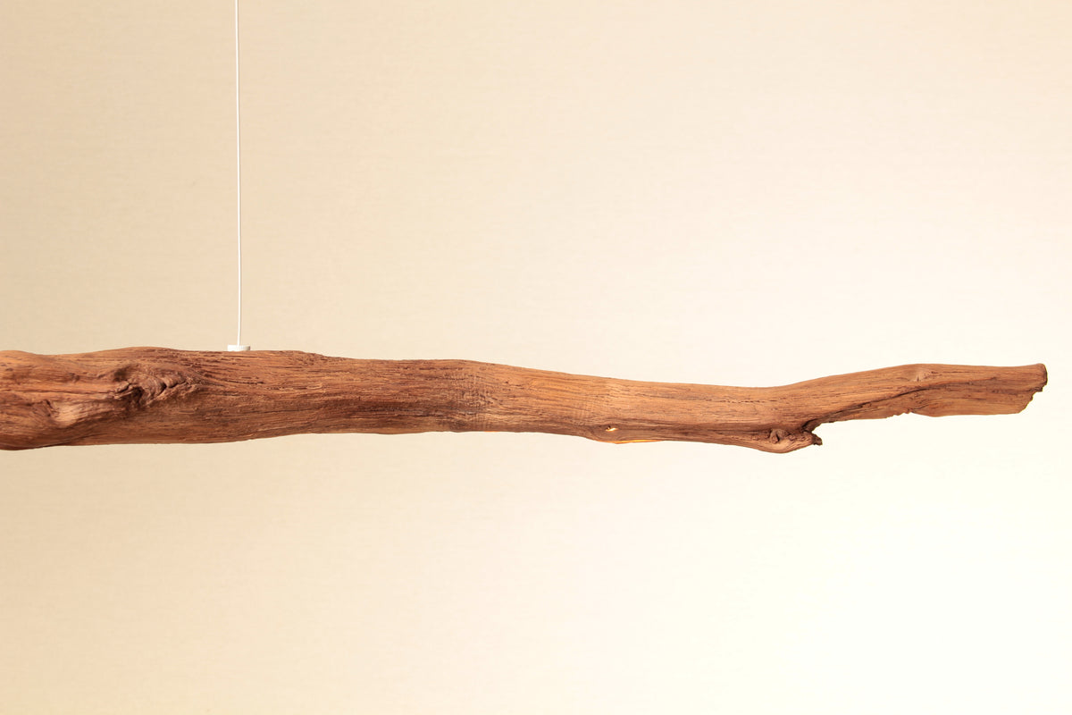 LED-Esstischleuchte - handgefertigtes Unikat - 183cm Eichenast