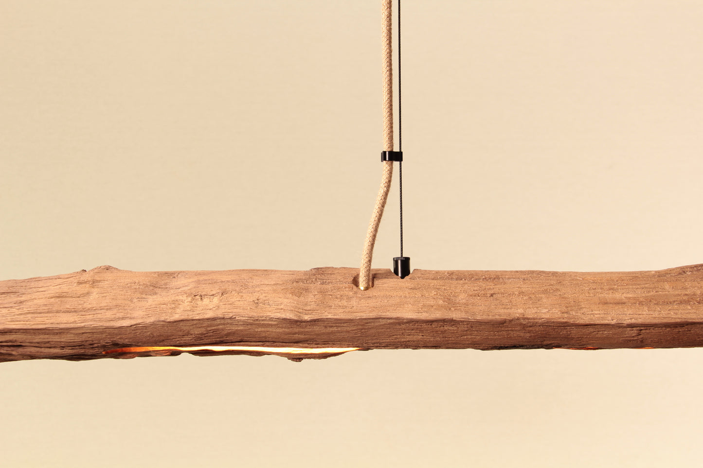 Lampe de table à manger - fait main pièce unique - 132cm poutre en chêne