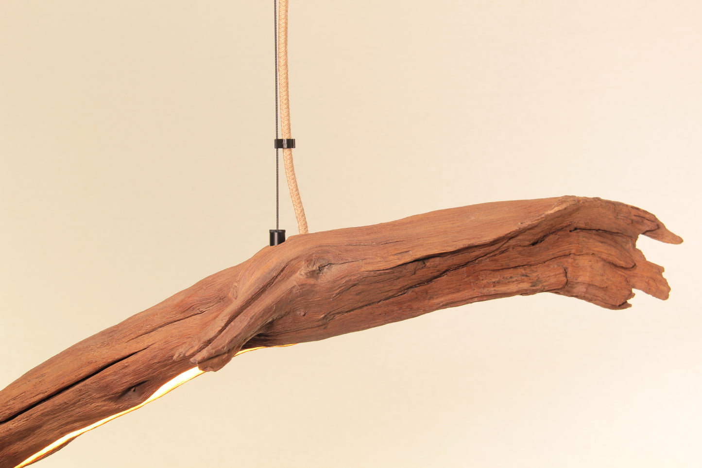 Lámpara de mesa de comedor - pieza única hecha a mano - rama de roble 184cm