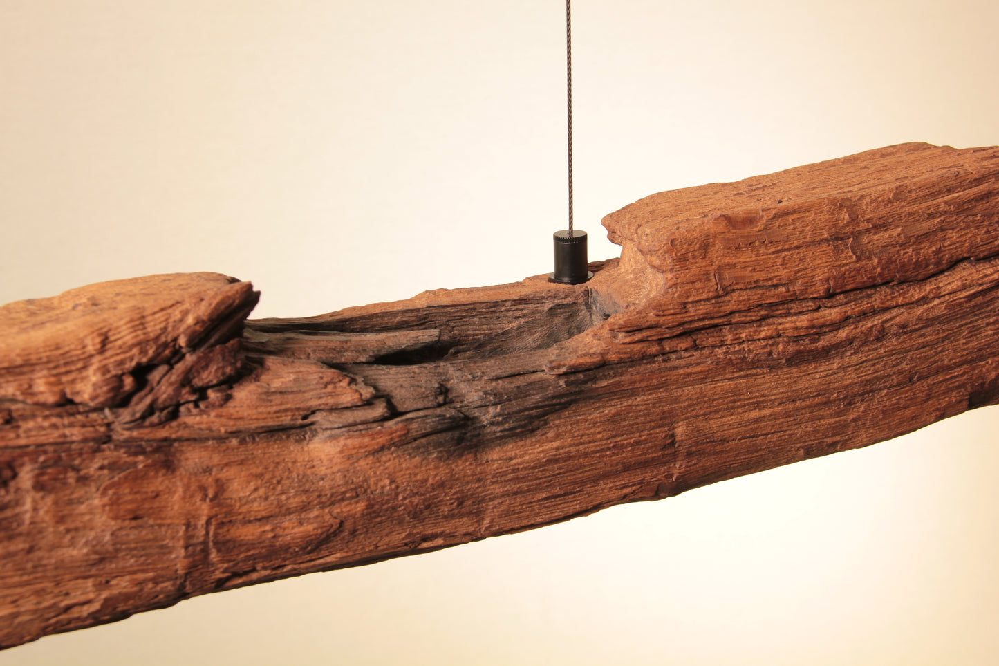 Dining table lamp - handmade unique piece - 178cm oak beam