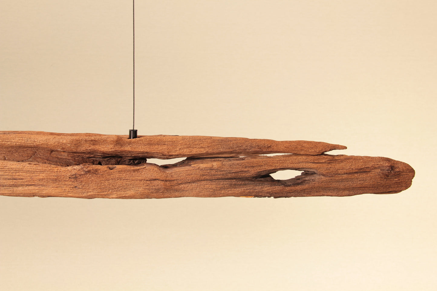 Lampe de table à manger - fait main pièce unique - 198cm poutre en chêne