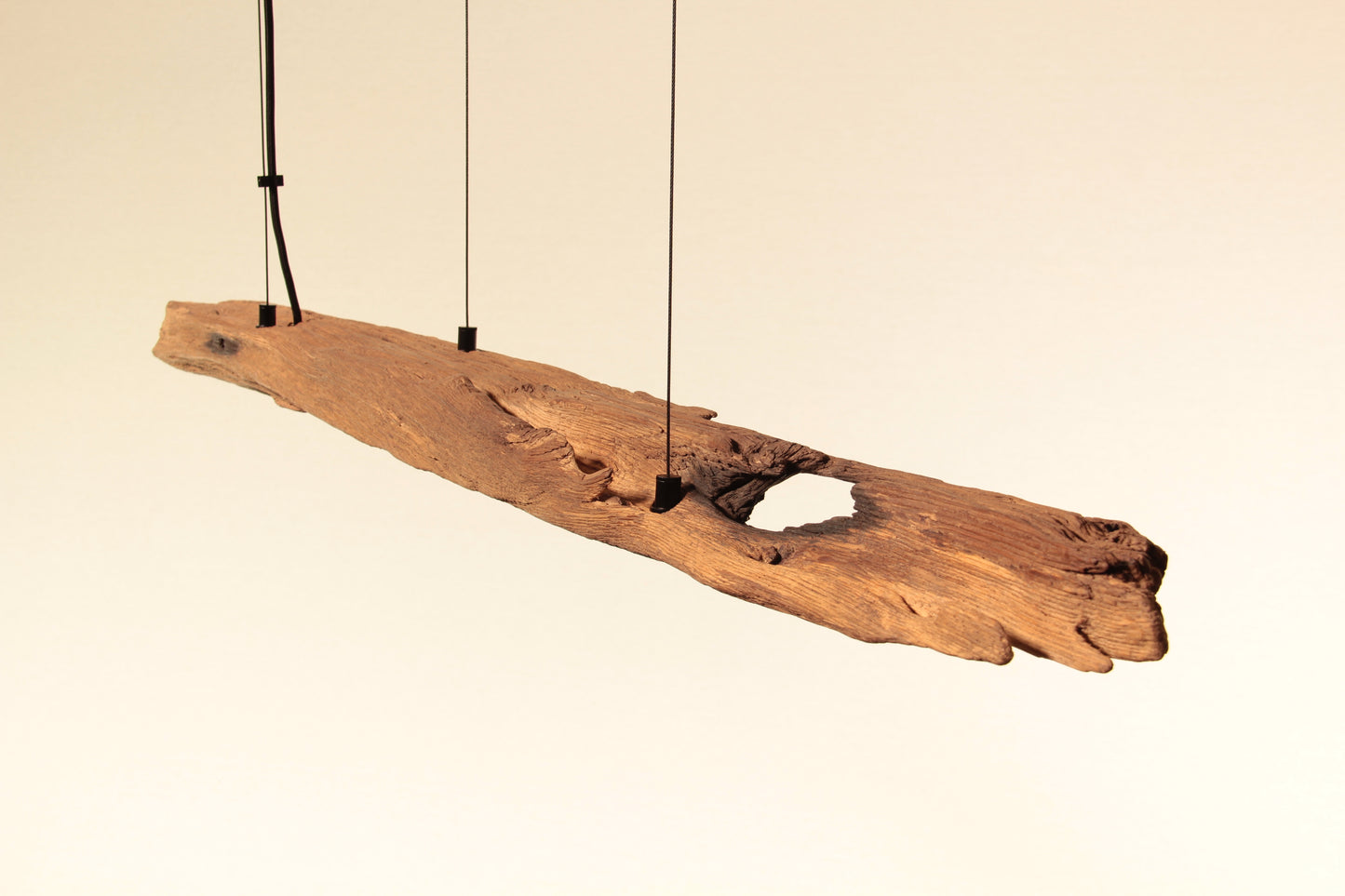 Lampe de table à manger - fait main pièce unique - 119cm poutre en chêne