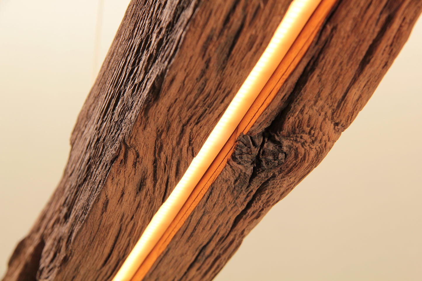 Dining table lamp - handmade unique piece - 128cm oak beam