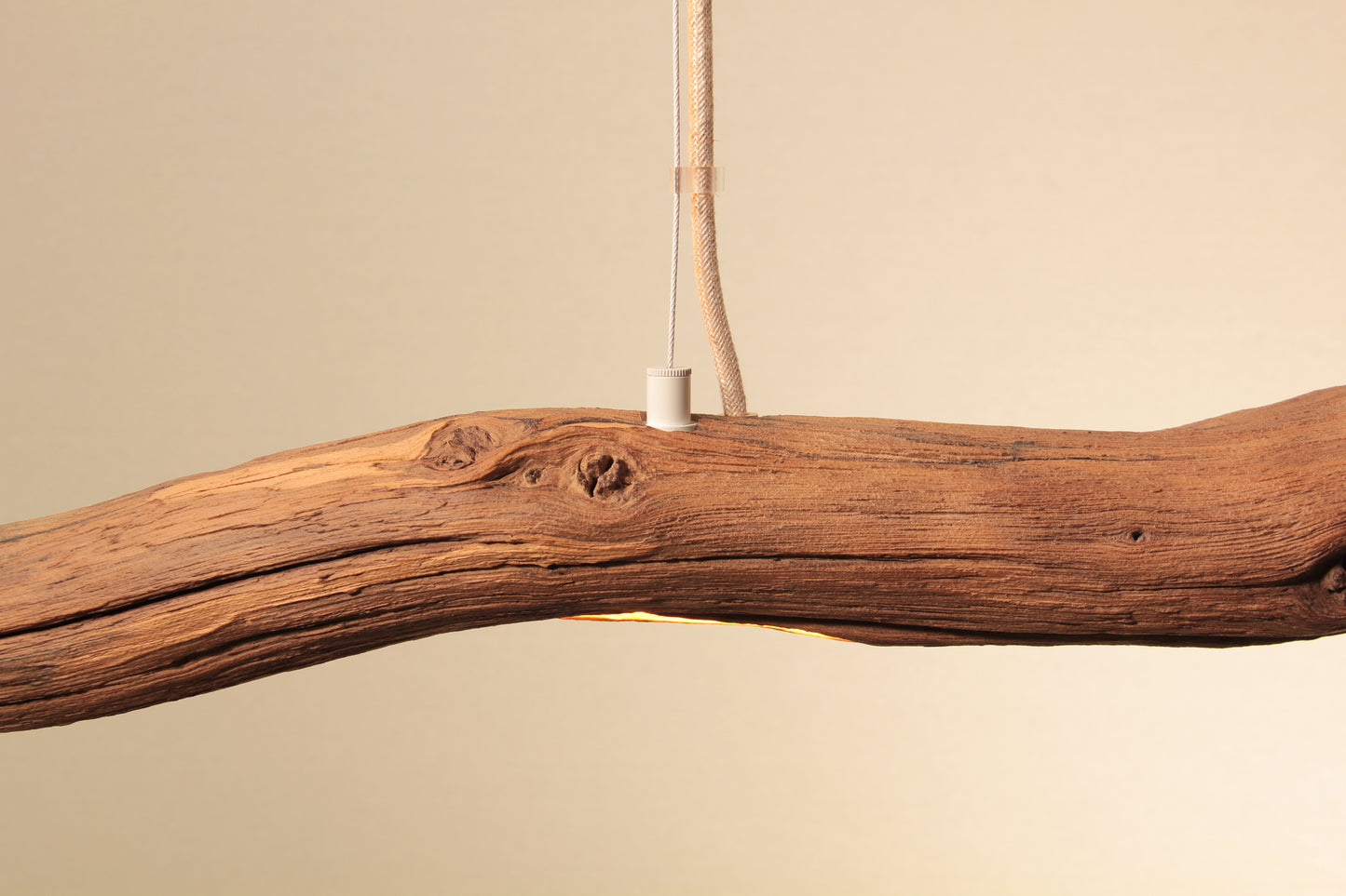 Lampe de table à manger - fait main pièce unique - 152cm branche de chêne