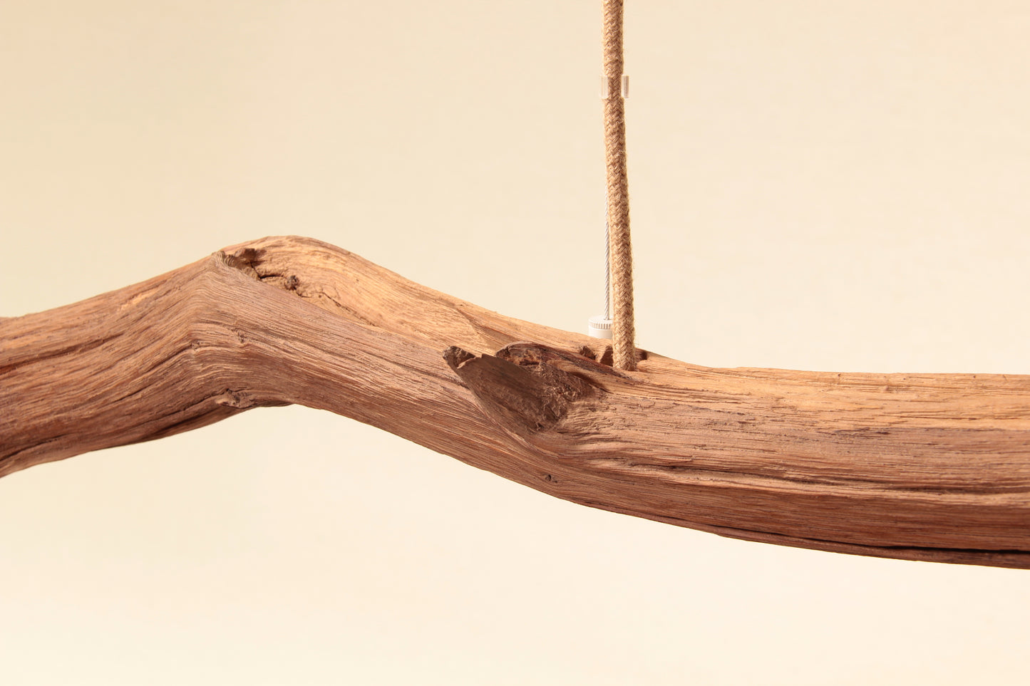 Lampada da tavolo da pranzo - pezzo unico fatto a mano - ramo di quercia di 158 cm