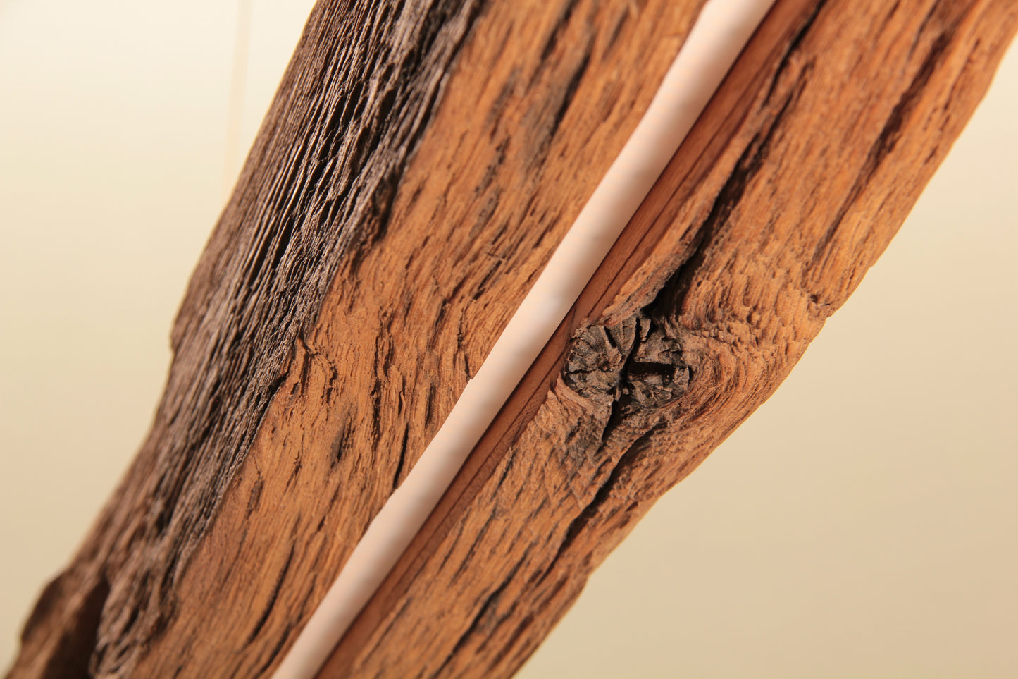 Dining table lamp - handmade unique piece - 128cm oak beam