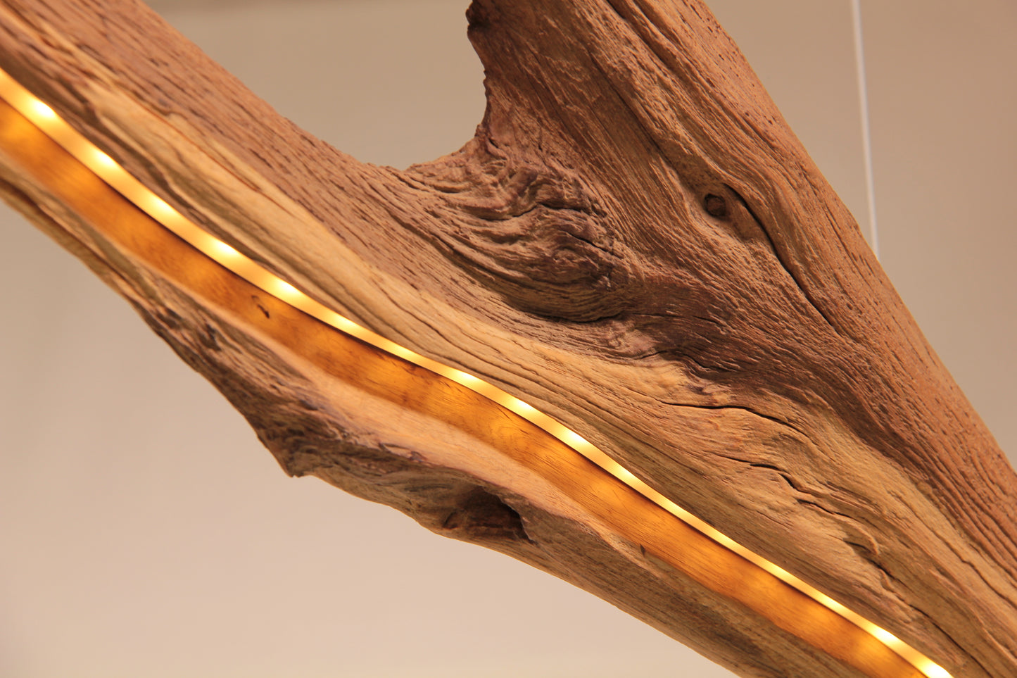 Dining table lamp - handmade unique piece - 96cm oak branch