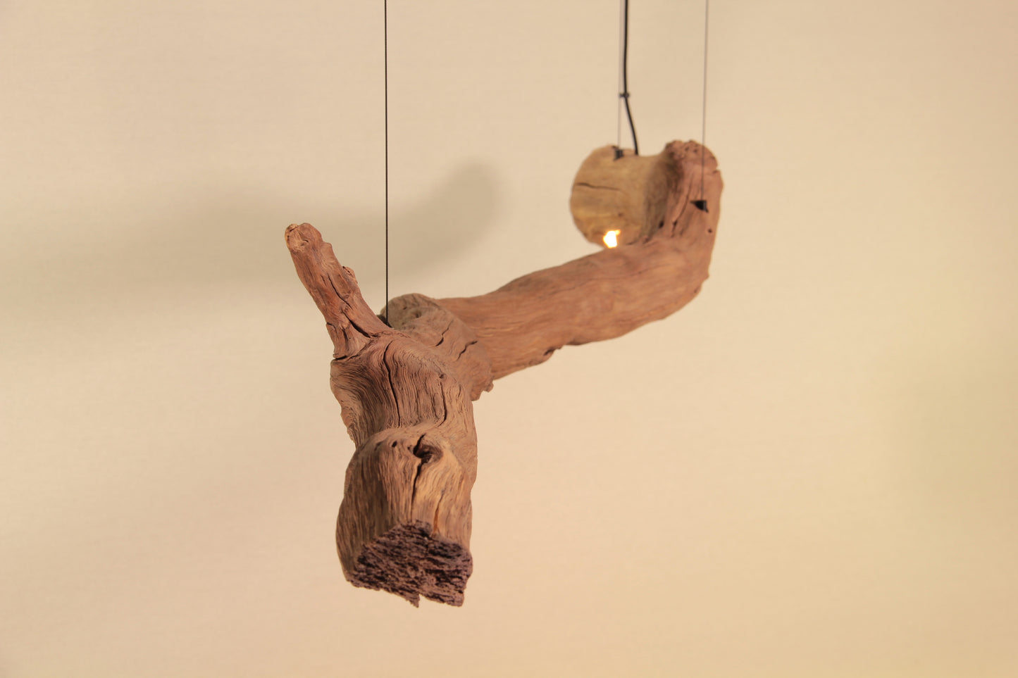 Dining table lamp - handmade unique piece - 245cm oak branch 2