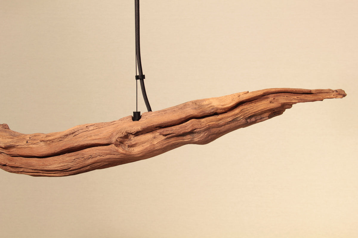 Lámpara de mesa de comedor - pieza única hecha a mano - rama de roble 176cm