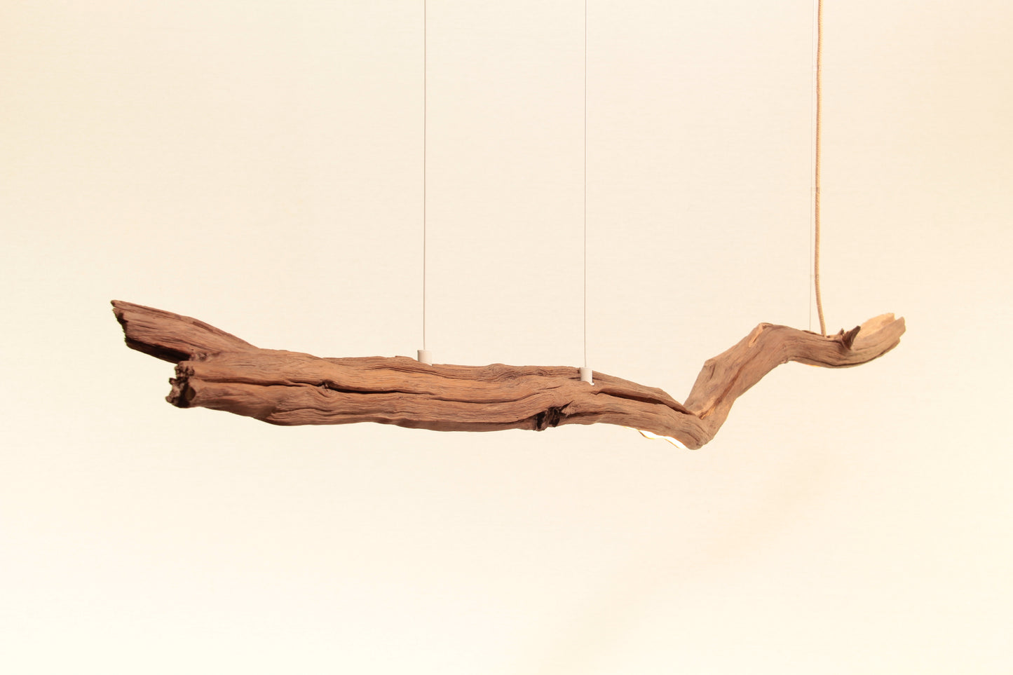Lampada da tavolo da pranzo - pezzo unico fatto a mano - ramo di quercia di 158 cm