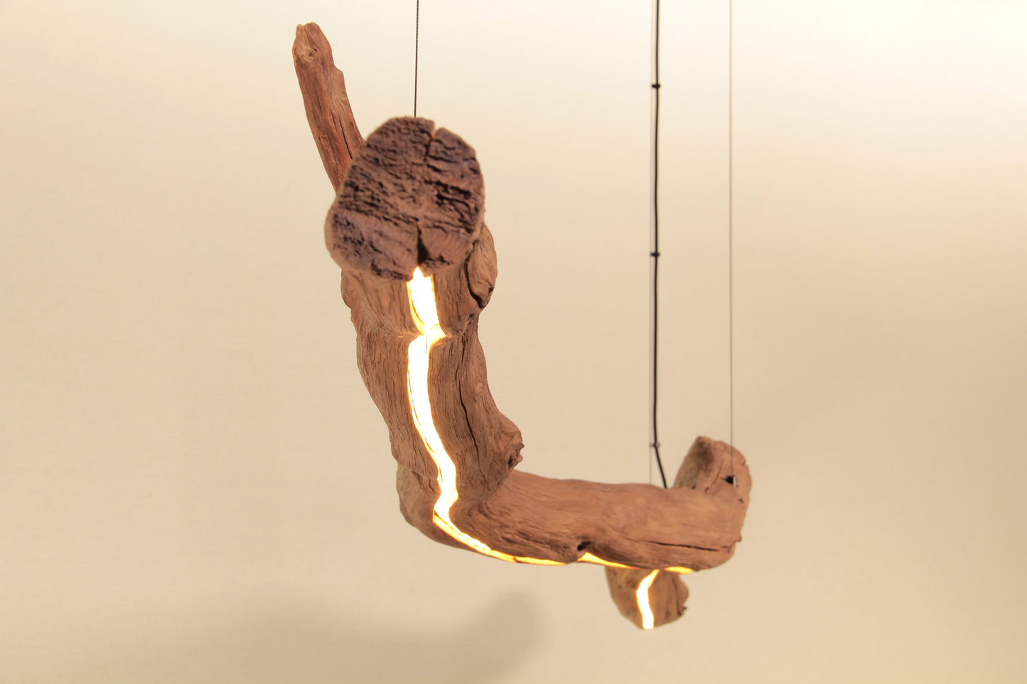 Dining table lamp - handmade unique piece - 245cm oak branch 2