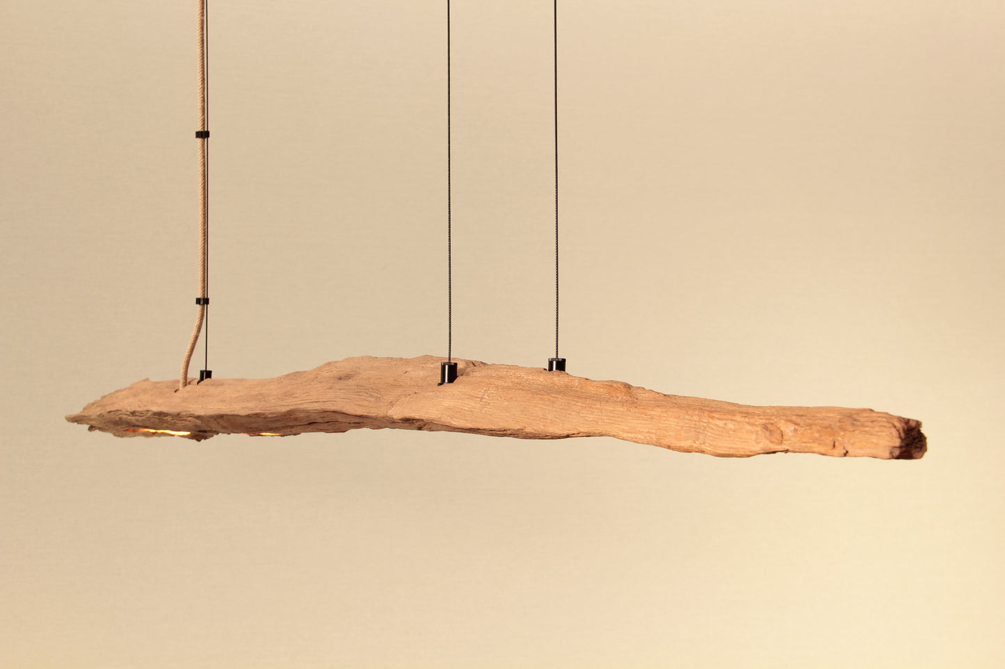 Lampe de table à manger - fait main pièce unique - 132cm poutre en chêne