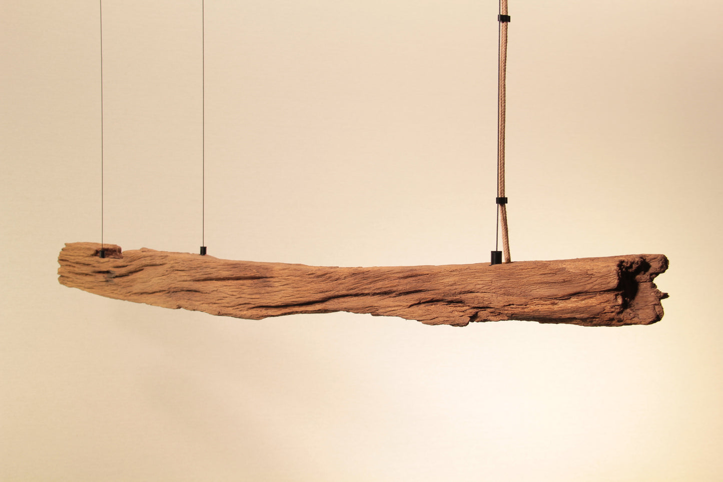 Dining table lamp - handmade unique piece - 178cm oak beam