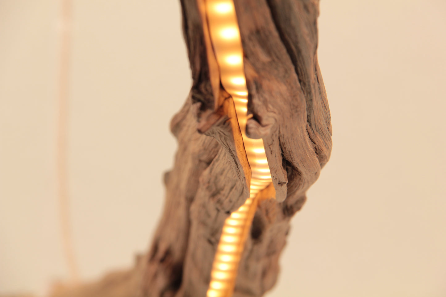 Lampe de table à manger - fait main pièce unique - 187cm branche de chêne