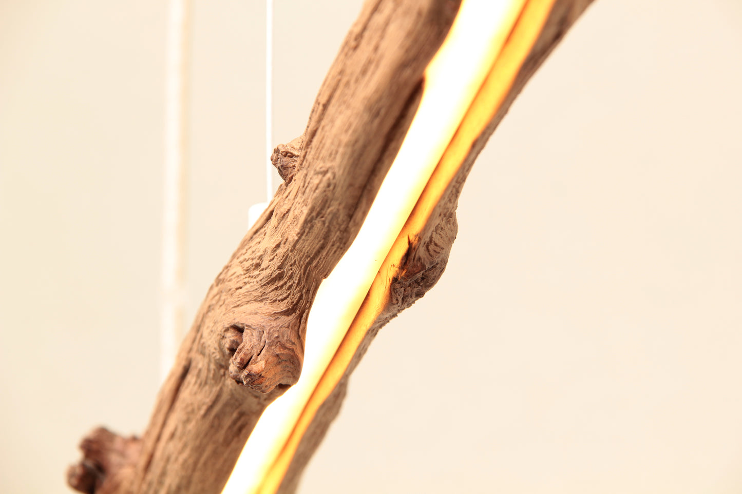 Lampe de table à manger - fait main pièce unique - 159cm branche de chêne