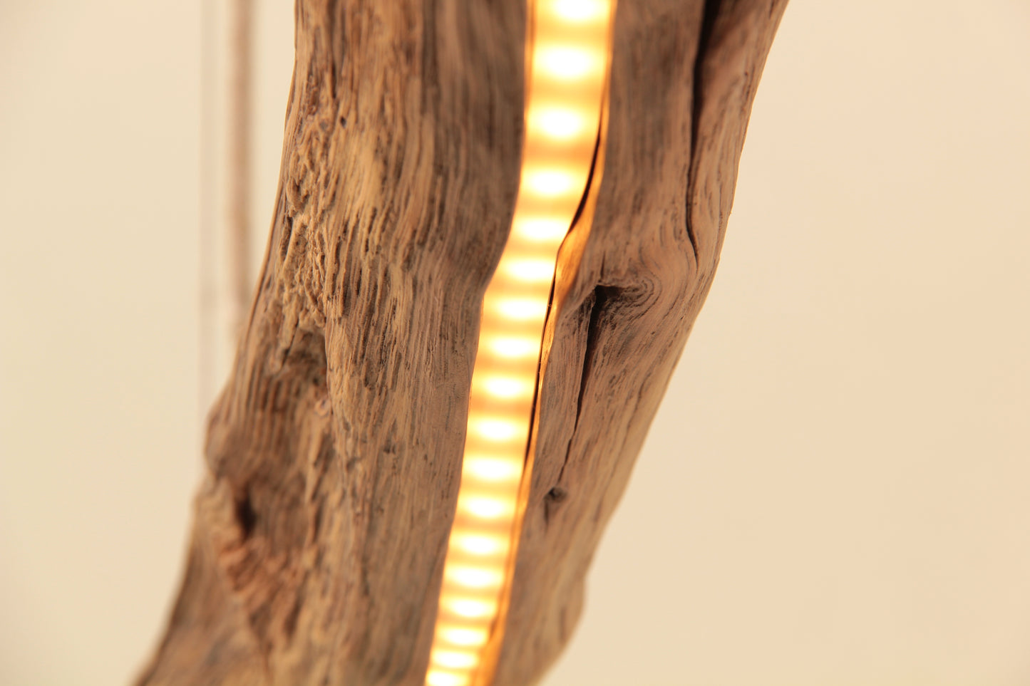 Lampada da tavolo da pranzo - pezzo unico fatto a mano - ramo di quercia di 128 cm