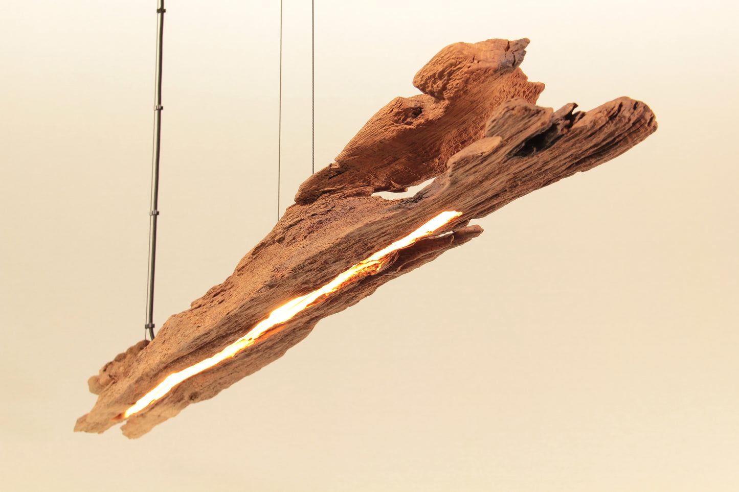 Dining table lamp - handmade unique piece - 175cm oak beam