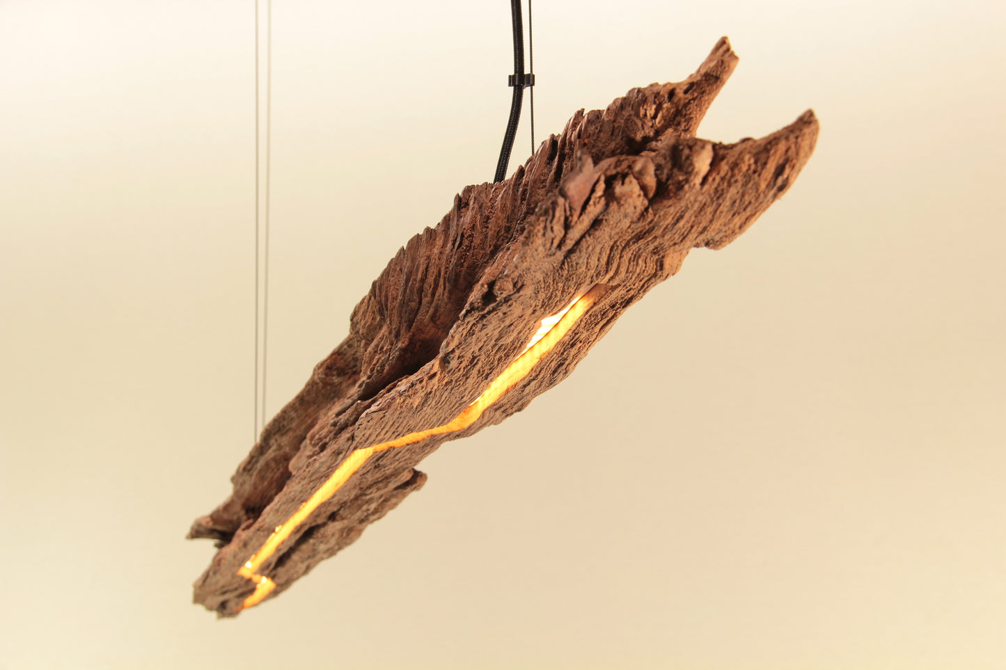 Lampe de table à manger - fait main pièce unique - 198cm poutre en chêne