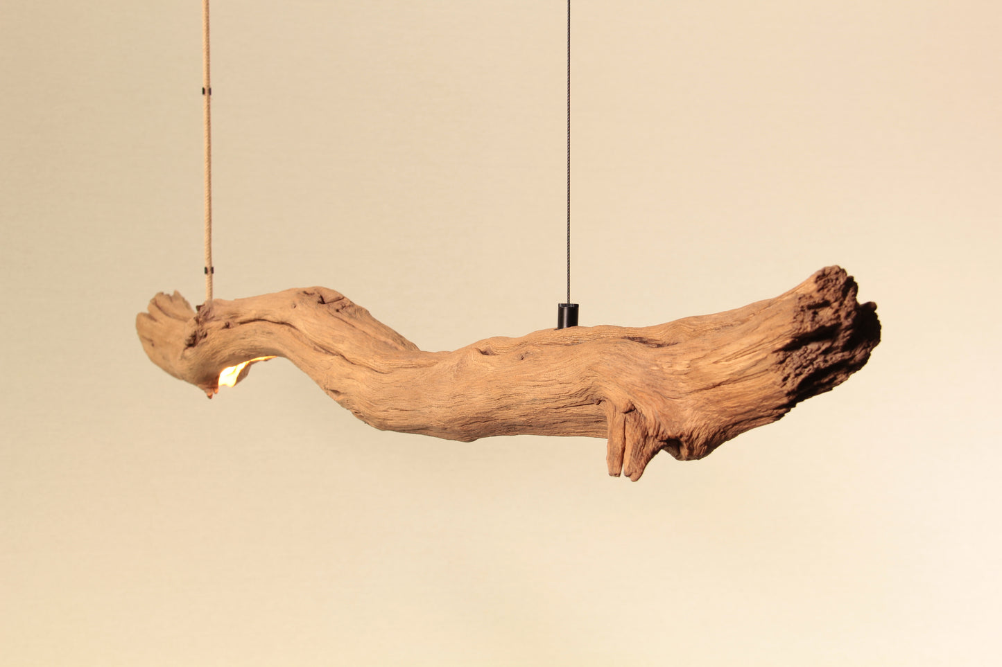 Dining table lamp - handmade unique piece - 124cm oak branch