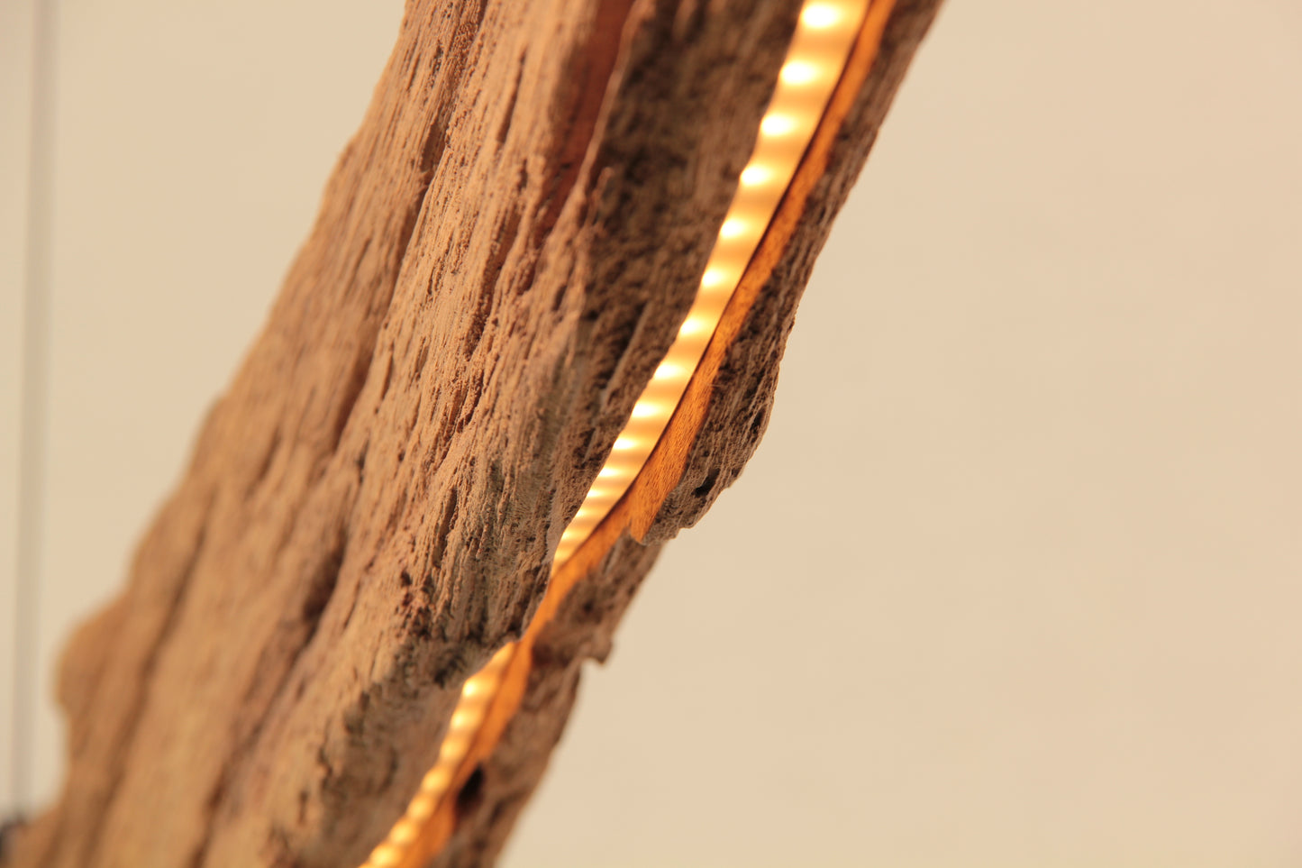 Dining table lamp - handmade unique piece - 178cm oak beam