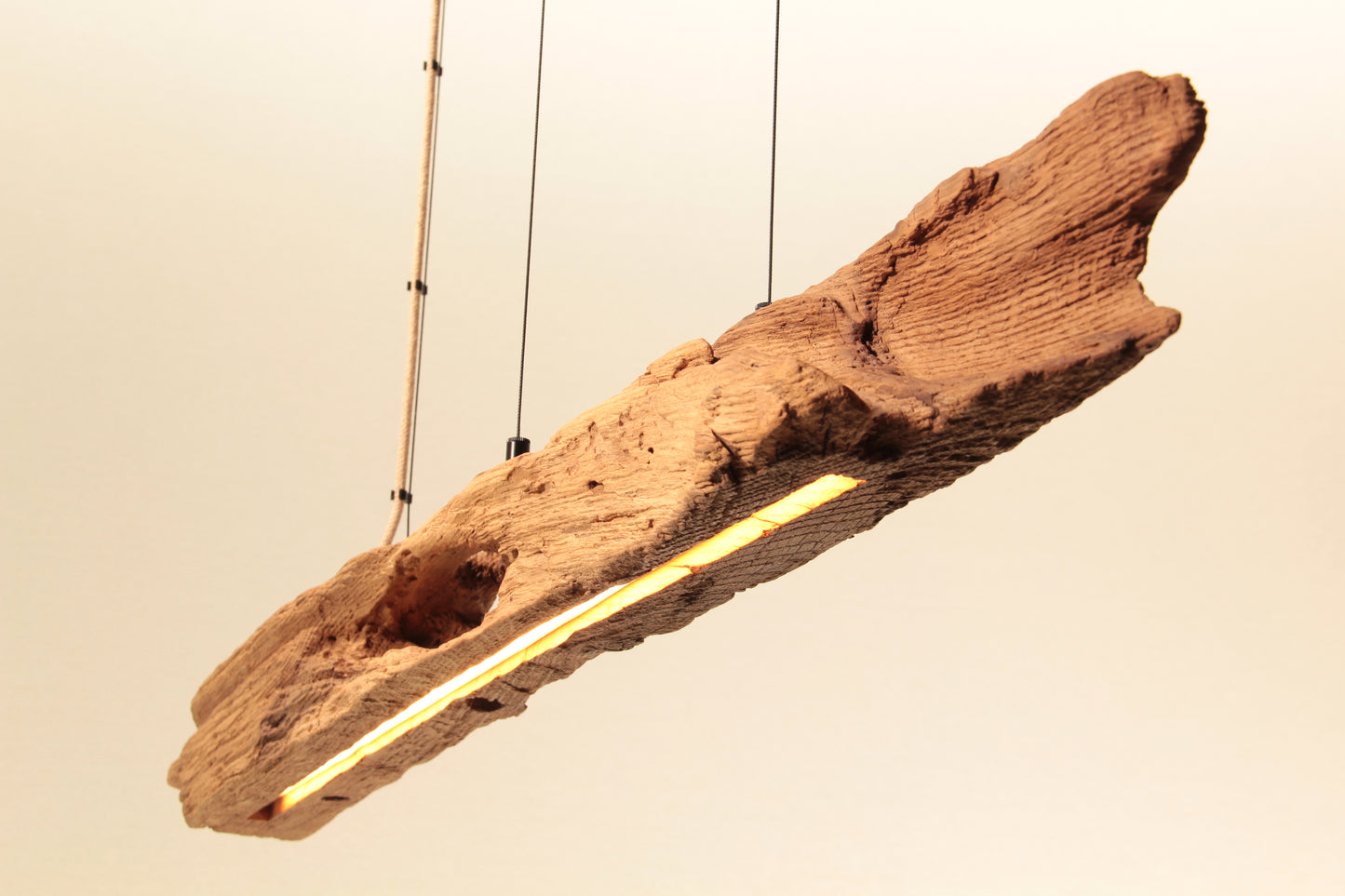 Esstischleuchte - handgefertigtes Unikat - 126cm Eichenbalken