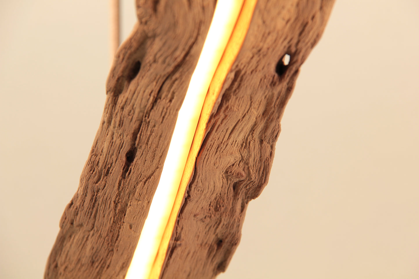 Lampe de table à manger - fait main pièce unique - 132cm poutre en chêne