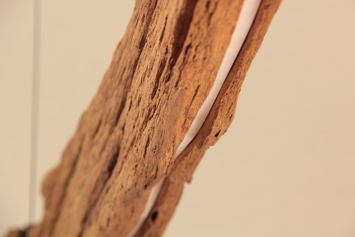 Dining table lamp - handmade unique piece - 178cm oak beam
