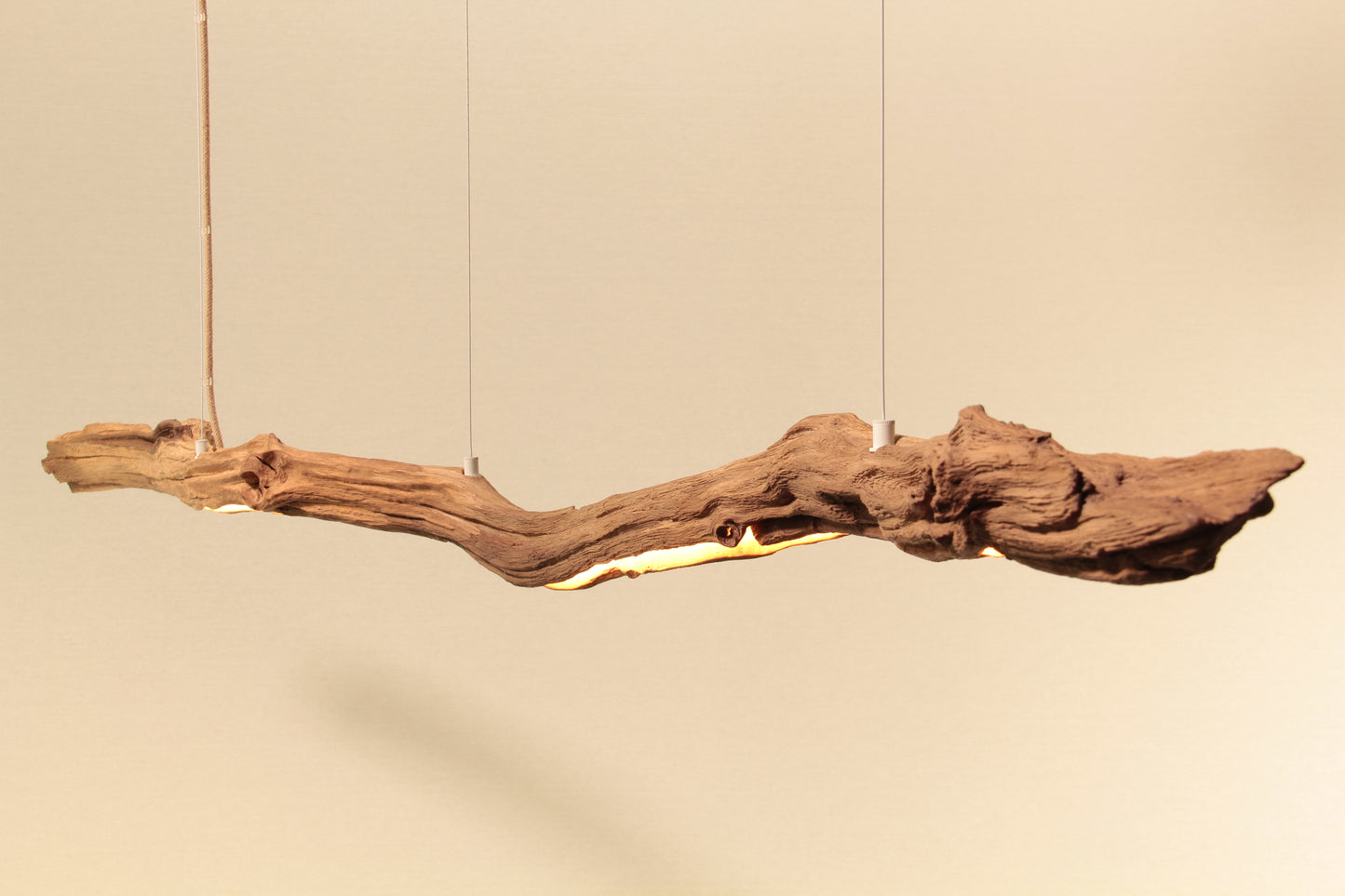 Dining table lamp - handmade unique piece - 179cm oak branch