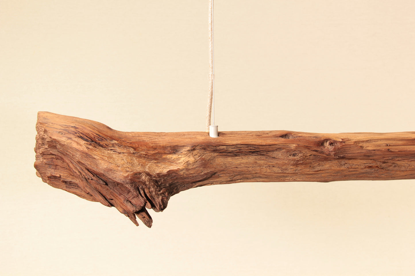 Lampada da tavolo da pranzo - pezzo unico fatto a mano - ramo di quercia di 128 cm