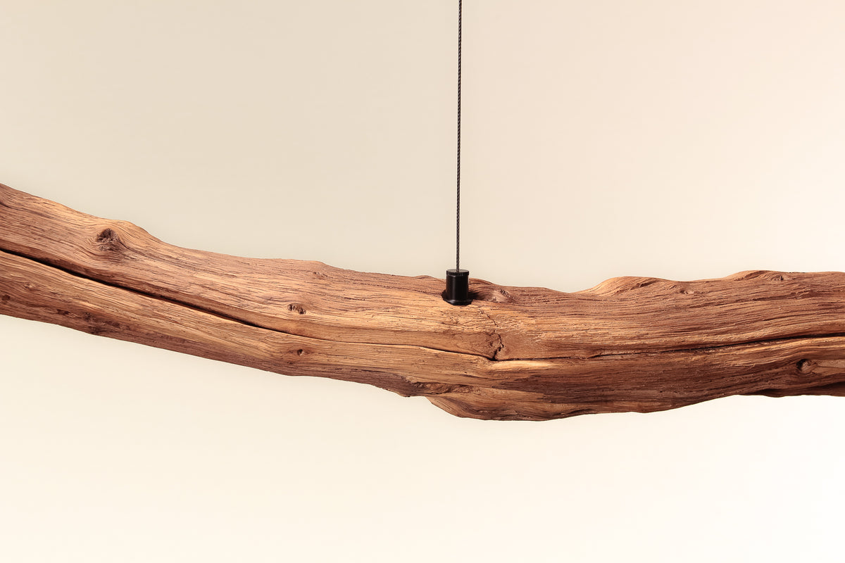 Dining table lamp - handmade unique piece - 178cm oak branch