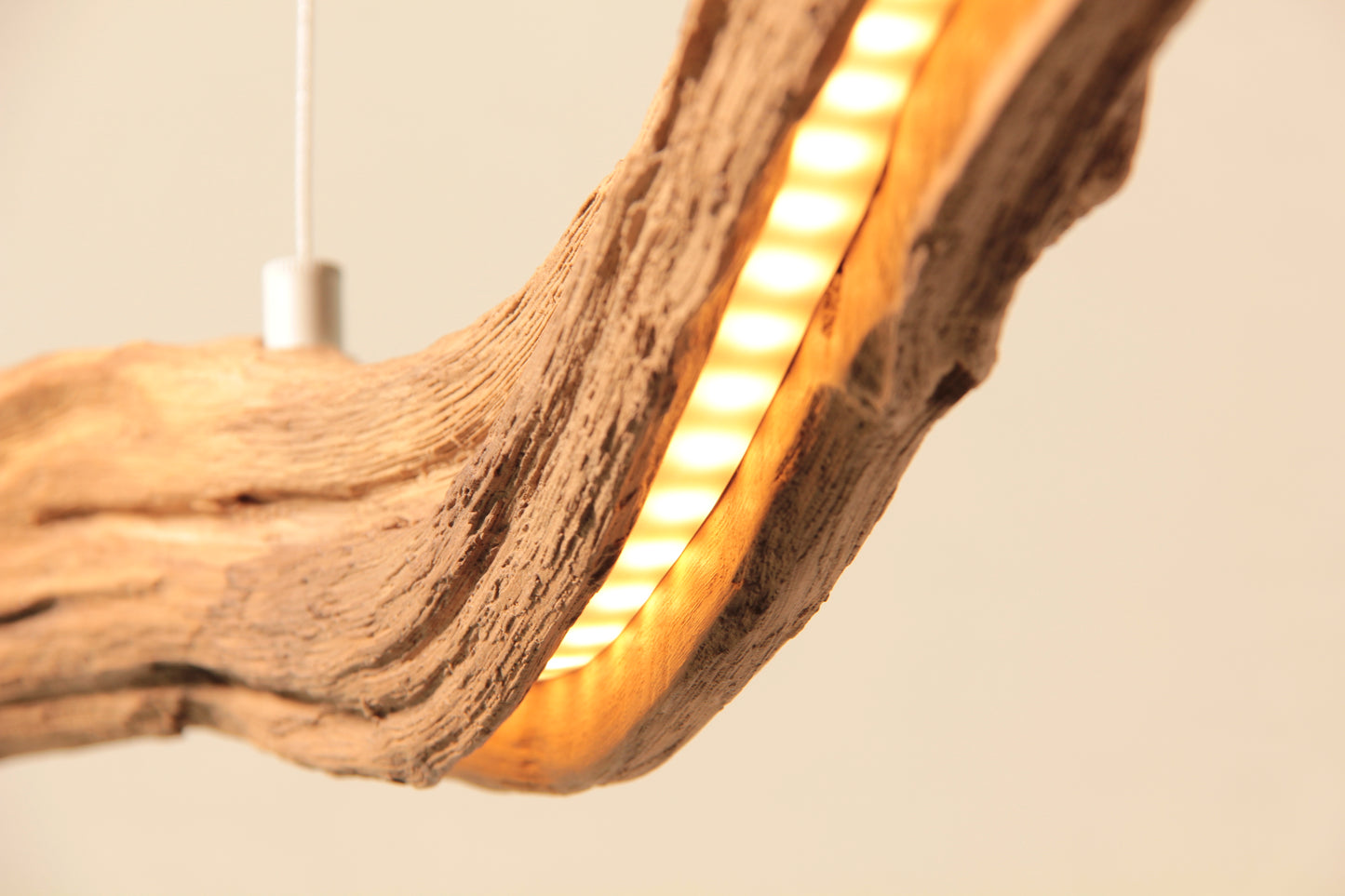 Dining table lamp - handmade unique piece - 179cm oak branch