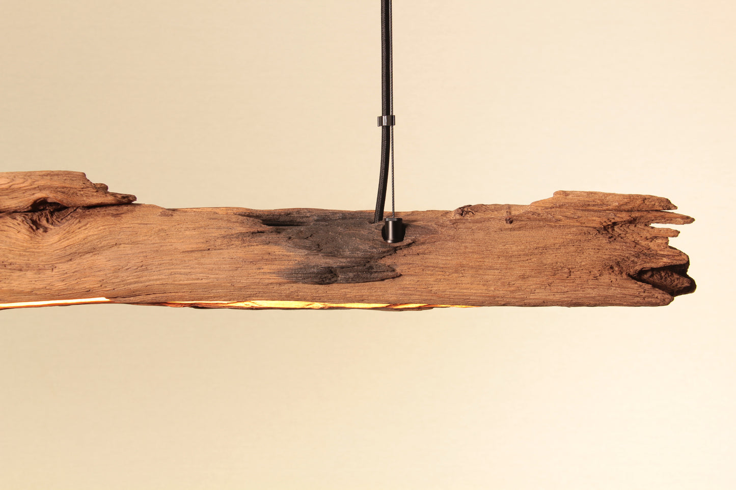 Eettafel lamp - handgemaakt uniek stuk - 123cm eiken balk