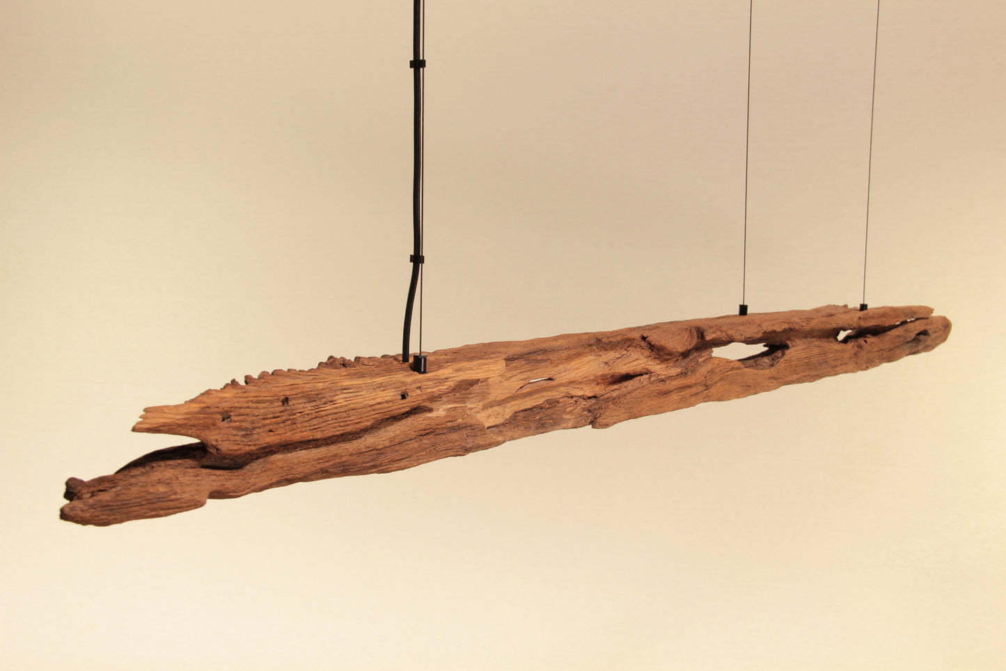 Lampe de table à manger - fait main pièce unique - 198cm poutre en chêne