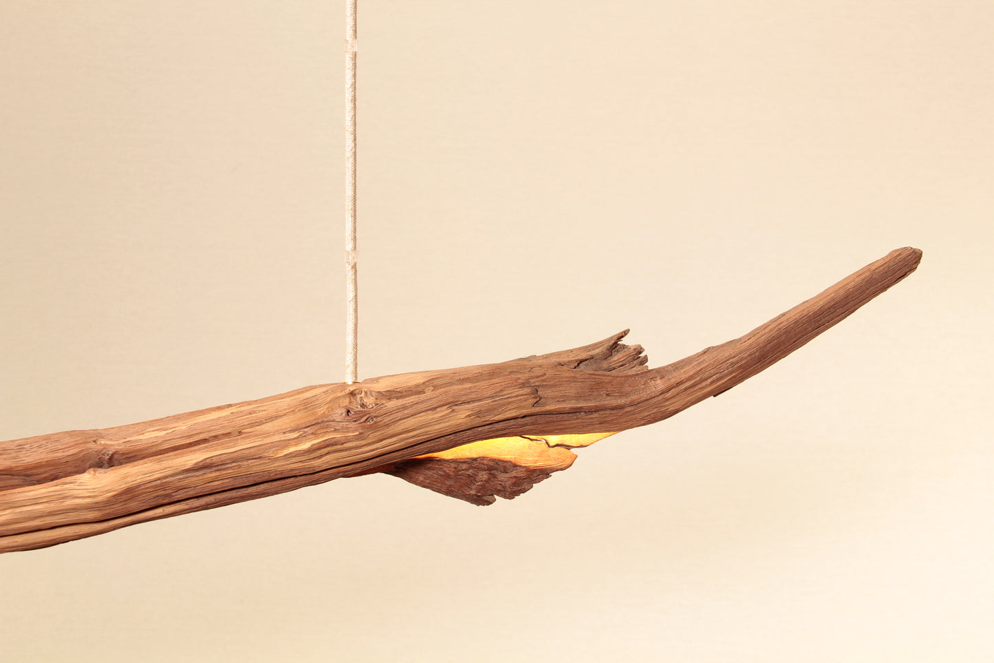 Lampe de table à manger - fait main pièce unique - 187cm branche de chêne