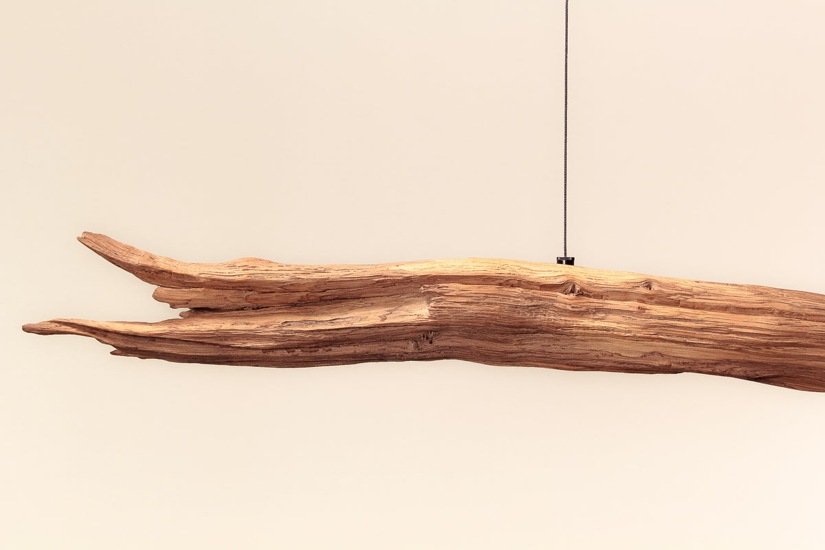Dining table lamp - handmade unique piece - 178cm oak branch