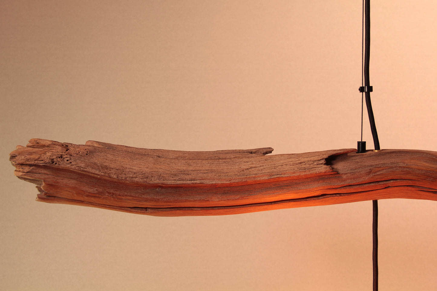 Dining table lamp / 195 cm oak branch / "Between light and dark"