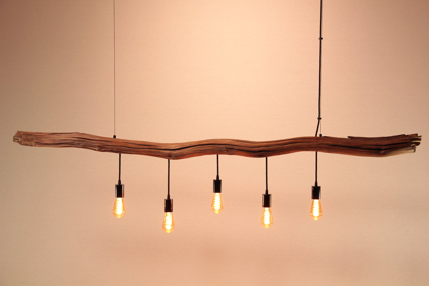 Dining table lamp / 195 cm oak branch / "Between light and dark"