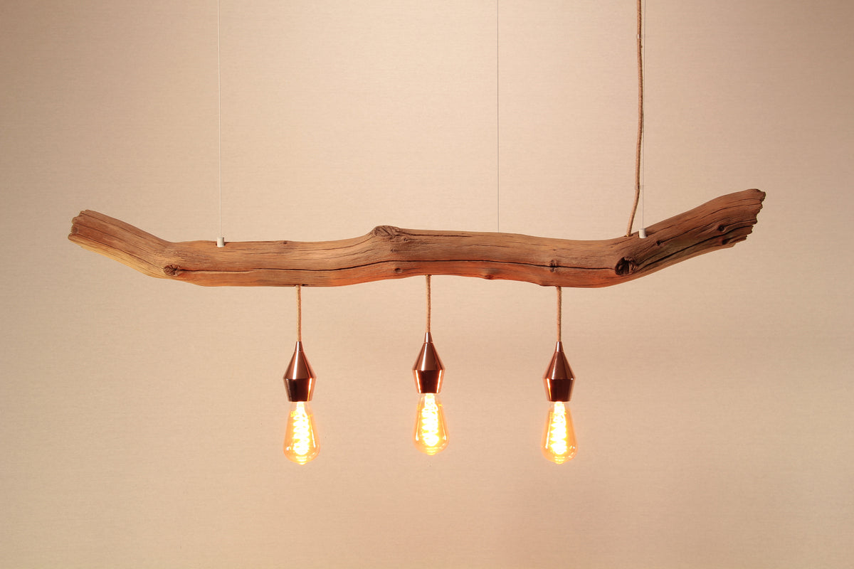 Lampe de table / branche de chêne de 118 cm / "Le teint parfait