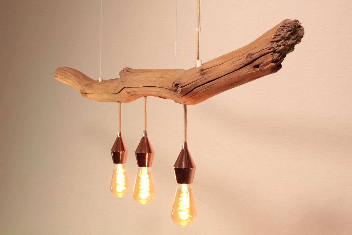 Lampe de table / branche de chêne de 118 cm / "Le teint parfait