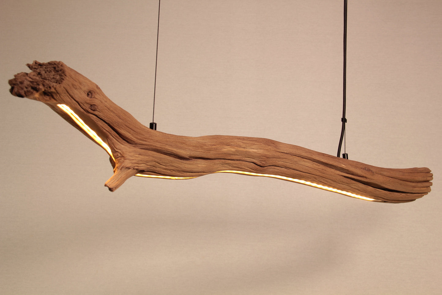 Eettafel lamp / LED strip / 115 cm eiken tak