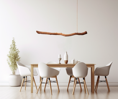 Hanglamp voor de eettafel - eikentak 152 cm - handgemaakt uniek exemplaar