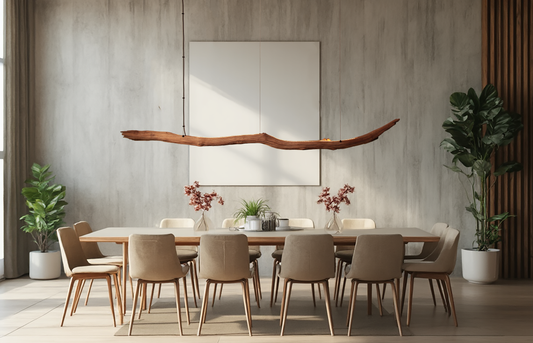 Lámpara de mesa de comedor / tira de LED / rama de roble de 240 cm
