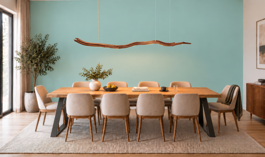 Lámpara de mesa de comedor - pieza única hecha a mano - rama de roble 229cm
